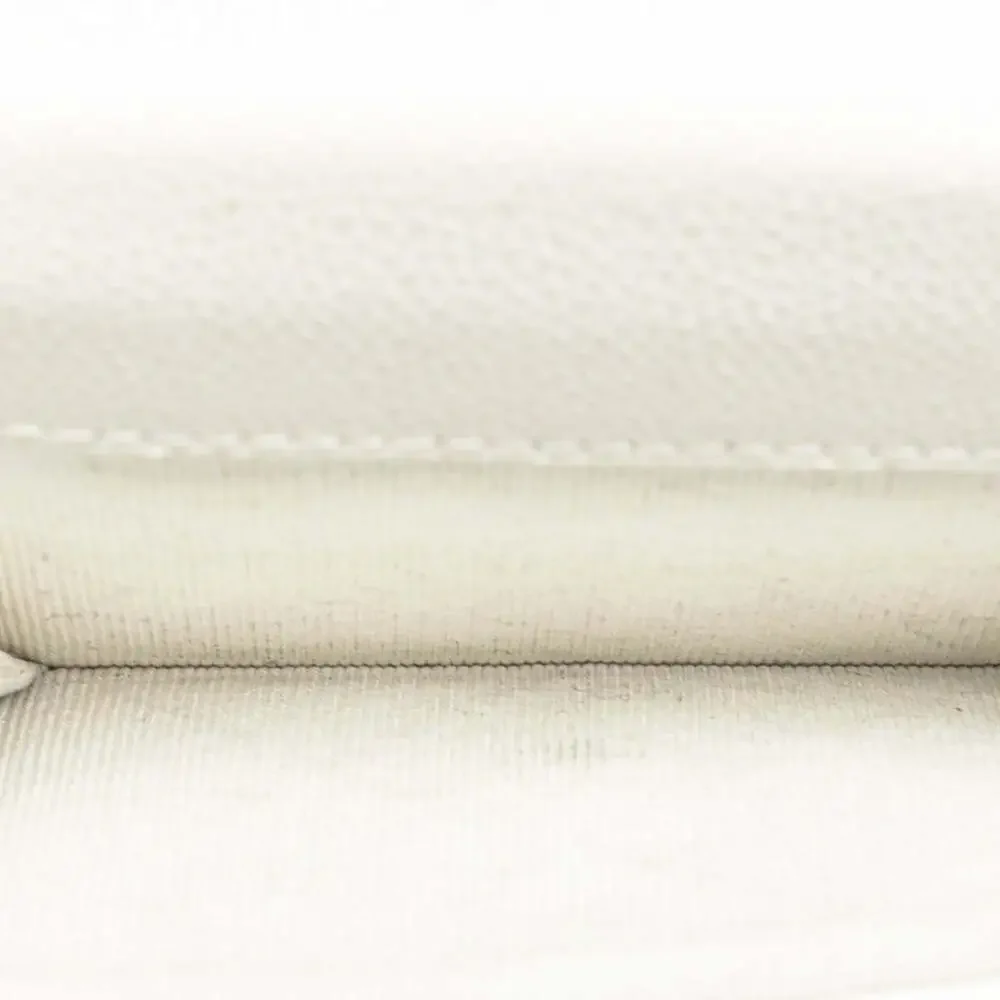 CHANEL White Caviar Leather Logo Wallet